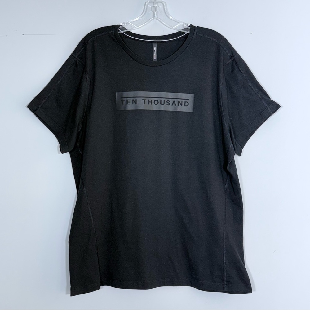 Ten Thousand Durable Logo T Shirt Black XL Short Sleeve Fitted TTKO25 Gym Run - Picture 6 of 11